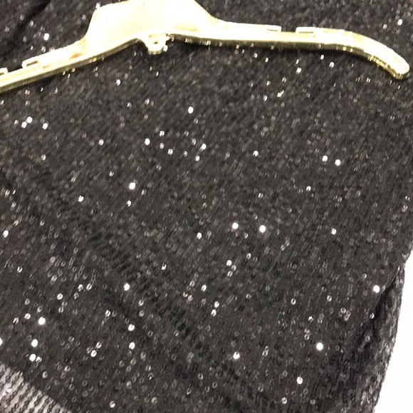 BLK SEQUINED small VINE & LOVE. May hand wash.LINED. Holiday dressy top. NWT🎉 - Picture 5 of 8